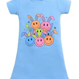 Todd N Teen Girls Blue Cotton Printed Nighty-image-48