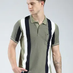 Monte Carlo Green Cotton Blend Regular Fit Stripes Polo T-Shirt-picture-31