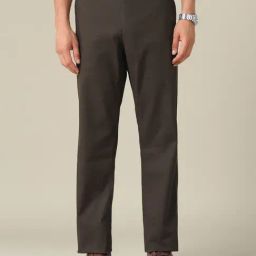 U.S. Polo Assn. Brown Cotton Straight Fit Self Pattern Trousers-picture-11
