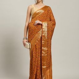 Meena Bazaar Floral Printed Saree With Blouse Piece-image-37