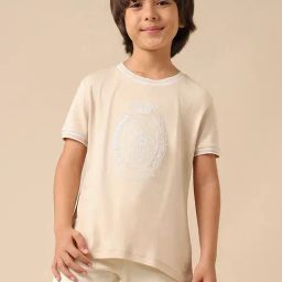 U.S. Polo Assn. Boys Beige Cotton Embroidery T-Shirt-picture-2