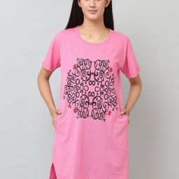 DDASPRATION Women Floral Printed Oversized Longline Cotton T-shirt-image-97