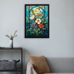 Giftii Red & Blue Printed Wooden Framed Wall Art-image-38