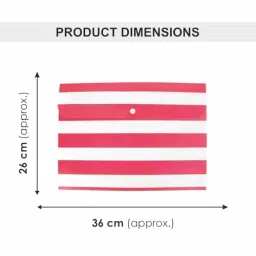 POLEN Fullscape Folder File 18 Microns Poly Plastic Button Bag Stripe Pattern design Multicolor (Pack of 24) image 4