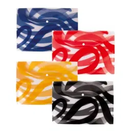 POLEN Fullscape Folder File 18 Microns Poly Plastic Button Bag Zebra Stripe Pattern Design Multicolor (Pack of 24) image 2