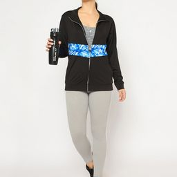 Clovia Women Tie and Dye Lightweight Longline Yoga Sporty Jacket-image-1