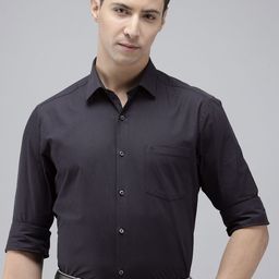 Arrow Pure Cotton Self Design Manhattan Slim Fit Textured Formal Shirt-image-90