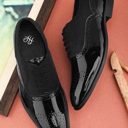 House of Pataudi Men Solid Oxfords Formal Shoes-image-95