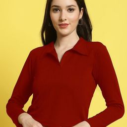 Metronaut womens solid collared Top-image-11