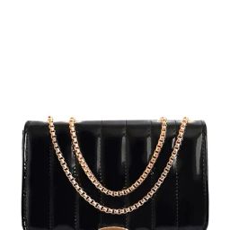 Lino Perros Black Textured Quilted Sling Bag-image-58