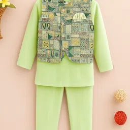 Kidbea Boys Mandarin Collar Regular Kurta with Trousers-picture-7