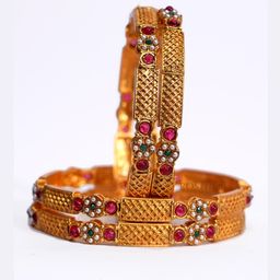 POSHIFY Set Of 4 Gold Plated Brass Bangles-image-86