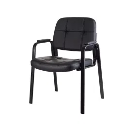 CHAIRTECH Armless Office Visitor Chair Leatherette Black for Office & Professional Use-picture-14