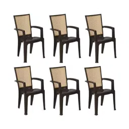 Nilkamal CHR2226 Brown/Biscuit Plastic Armless Chair (Set of 6 Pcs)-picture-45