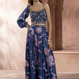 GloballyRonakRBafna Floral Printed Silk Shoulder Straps Jumpsuit-picture-29