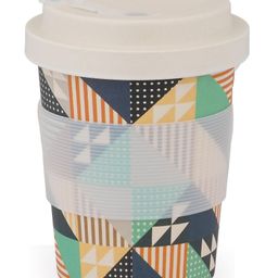Earthism Eco-Friendly Bamboo Fibre Travel Coffee Mug with lid 350ml Geometric - Multicolor-81