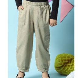 BIBA Solid Trouser With Side Pockets - Sap Green-image-15
