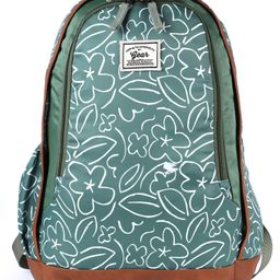 Gear Triumph Floral Print BackpackGreen Tan -18 Inches-image-99