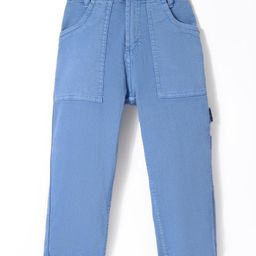 Little Kangaroos 100% Cotton Woven Full Length Denim Jeans with Pockets Solid Colour - Dark Blue-image-29