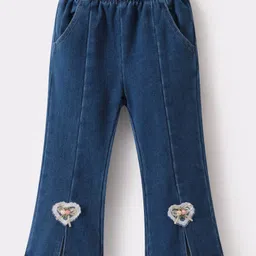 Kookie Kids Full Length Denim Jeans With Heart Patch Detailing - Navy Blue-picture-12