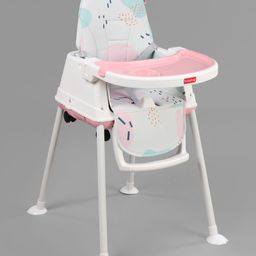 Babyhug Comfy 3 in 1 High Chair with Printed Cushion-Pink-27