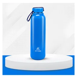 Attro Trends Outer Plastic Inner Stainless Steel Pu Insulated Water Bottle with Nylon Strap BPA Free Blue - 700 ml-picture-24