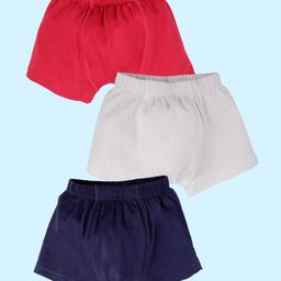 Kiddopanti Cotton Lycra Pack Of 3 Solid Boxers - Red White & Blue-image-73