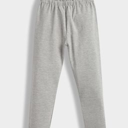 Orange Sugar Cotton Lycra Knit Solid Stretchable Leggings - Grey-picture-0