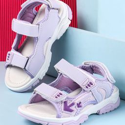 Cute Walk by Babyhug Velcro Closure Sandals With Arrow Applique - Purple-image-92