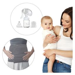 BPL Medical Technologies Post-Pregnancy Combo - Mama Bee BPA free Breast Pump 150ml + Abdominal Support with Elastic - L-image-45