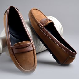 Shoetopia Solid Loafers - Tan-image-100