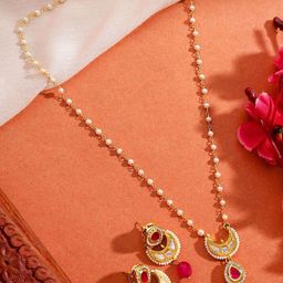 AARSEE OFFICIAL Anti-Tarnish 22KT Gold-Plated Blush Moon Pearl Chain Necklace Set-image-89
