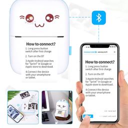 Wishkey Penguin Design Mini Portable Printer, Wireless Bluetooth Connectivity for Android & I Os System, Inkless Black and White Thermal Printer with Printing Paper Roll, (pack of 1, Assorted) image 3