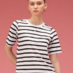 TOGS & TERRE Striped Round Neck Oversized Organic Cotton T-shirt-picture-39