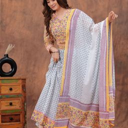 PARTHVI Printed Block Print Ready to Wear Lehenga & Blouse With Dupatta image 2