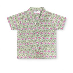 Pum Pum Boys Floral Printed Lapel Collar Cotton Shirt-image-27