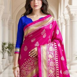 Anouk Rustic Ethnic Motifs Zari Banarasi Saree-picture-36