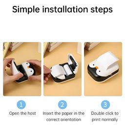 Wishkey Penguin Design Mini Portable Printer, Wireless Bluetooth Connectivity for Android & I Os System, Inkless Black and White Thermal Printer with Printing Paper Roll, (pack of 1, Assorted) image 5