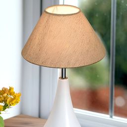 Homesake Beige Metal Industrial Frusturical Shaped Table Lamp-image-49