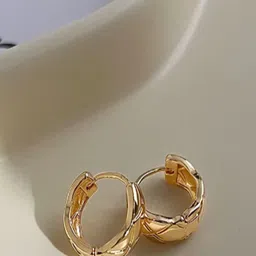 TEULRIP Gold-Plated Circular Shaped Hoop Earrings-image-33