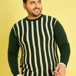 bigbanana Men Plus Size Striped Pullover-image-84
