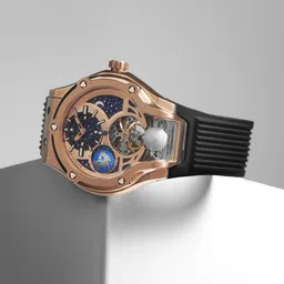 Britime Men Embellished Dial & Bracelet Style Straps Analogue Automatic Motion Powered Watch 777-P30706-44