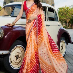 Mitera Bandhani Embroidered Pure Georgette Bandhani Saree-picture-49