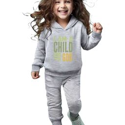 KEESOR Girls Printed Hooded Sweatshirt With Joggers-image-64