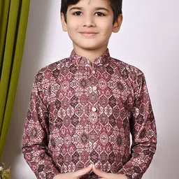 Cae Boys Embroidered Regular Sequinned Kurta with Pyjamas image 2