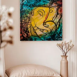 Art Street Yellow & Blue Religious Printed Canvas Wall Art-image-61