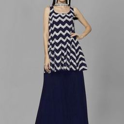 PARROT CREATION Embroidered Straight Sequinned Kurti With Sharara And Dupatta-45