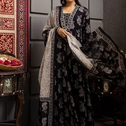 GULMOHAR JAIPUR Women Floral Printed Regular Pure Cotton Kurta with Palazzos & With Dupatta-49