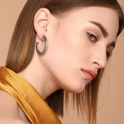 LULU & SKY Semi Circular Shaped Half Hoop Earrings-picture-0