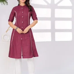 HEARTLOOM Women Striped Roll Up Sleeves A-Line Kurta-picture-14